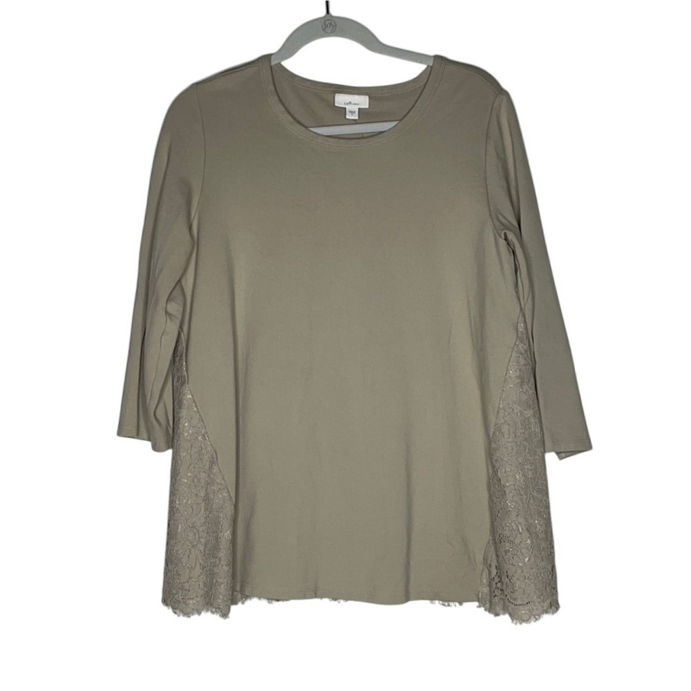 J. Jill 3/4 Sleeve Blouse‎ with Lace Trim sz M